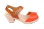 Lotta From Stockholm Highwood Open Clogs in Tan and Orange side 2