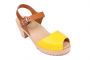Lotta From Stockholm Highwood Open Toe Clogs in Tan and Yellow