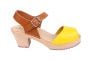 Lotta From Stockholm Highwood Open Toe Clogs in Tan and Yellow side