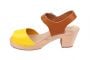 Lotta From Stockholm Highwood Open Toe Clogs in Tan and Yellow rev side