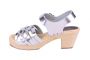 Lotta From Stockholm High Heel Braided Clogs in Silver Leather Rev side