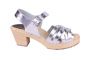 Lotta From Stockholm High Heel Braided Clogs in Silver Leather Side