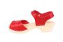 Lotta From Stockholm Low Heel Peep Toe in Red Leather rev side 2