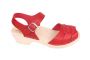 Lotta From Stockholm Low Heel Peep Toe Clog in Red Leather Side 2