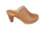 Sanita High Heel Slip on Clog Tan side 2