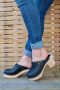 High Heel Classic Tractor Sole Clogs Black 