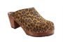 High Heel Classic Clog in Leopard with Brown Base