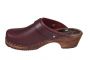 Classic Aubergine clogs with strap on Brown Base