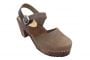 Highwood Taupe Clogs in Oiled Nubuck Leather on Brown Base