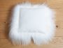 Sheepskin Cushion Long White with Fabric 