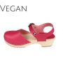 Vegan Greta Low Wood Clogs Pink Vegan Leather Seconds