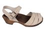 Low Peep Toe Oatmeal Oiled Nubuck Clogs on Brown Base Seconds