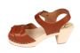 Lotta From Stockholm Peep Toe Clog in Tan Leather rev side 2