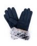 Powder Penelope Faux Suede Gloves in Navy