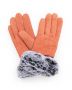 Powder Penelope Faux Suede Gloves in Coral 