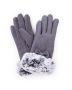 Powder Phillipa Lined Faux Suede Gloves in Charcoal