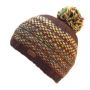 Kusan Tik Tik Bobble Hat in Brown and Yellow 