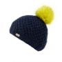 Kusan Bobble Luxury Faux Fur Bobble Hat in Navy