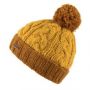 Kusan Cable Turn up Bobble Hat in Caramel