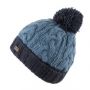 Kusan Cable Turn up Bobble Hat in Navy