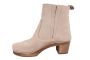 Rina Clog Boots in Beige Suede with elasticated opening