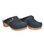 Womens clogs Sanita Hedi Clogs Dark Blue by Lotta from Stockholm. Suede upper with wooden clogs base.