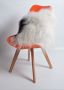 Sheepskin Cushion Long Spotted with Fabric