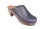 High Heel Classic Clog in Dark Blue with Brown Base Seconds
