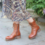 Clarisse Long Lace-up Chelsea Boot in Cognac