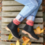Lotta's Jo Clog Boot in Suede Leather in Black