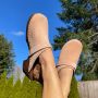 Classic Dusty Pink Suede Clogs on Brown Base