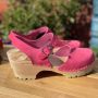 Low Wood Tractor Sole Clogs Pink Oiled Nubuck Leather