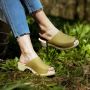 Berit Low Open Clog in Olive Oiled Nubuck Leather