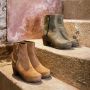 Lotta's Emma Clog Boots in Olive Leather