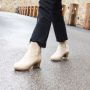 Lotta's Rina Clog Boots in Beige Suede Leather Seconds