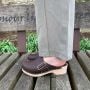 Elsa Classic Brown Leather Clogs with Buckle