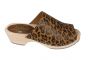 Womens clogs mules in Leopard Print Leather, Berit by Lotta from Stockholm