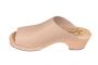 Wooden clogs for women in nude leather open toe by Lotta from Stockholm
