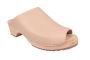 Wooden clogs for women, clogs shoes in nude leather with open toe by Lotta from Stockholm