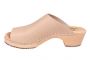 Wooden clogs for women in nude leather open toe by Lotta from Stockholm