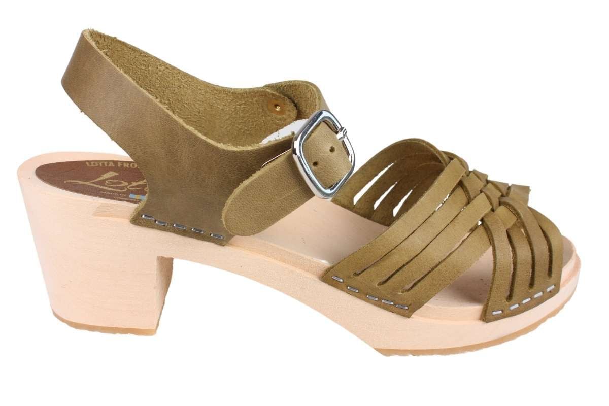 Matilda Braid Clog in Olive Oiled Nubuck Leather Seconds