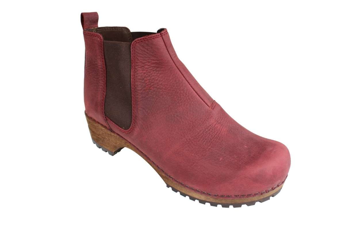 Lotta's Jo Clog Boots in Bordeaux Soft Oil Leather Seconds    