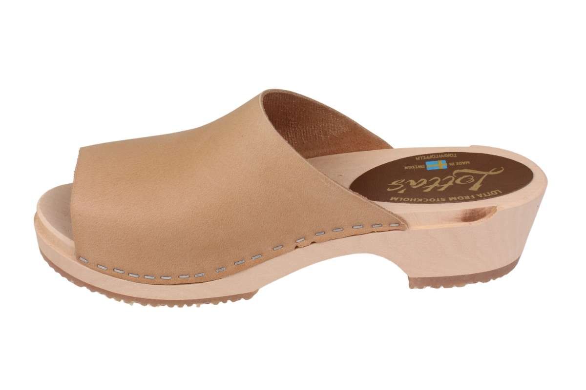 Berit Low Open Clog in Fawn Oiled Nubuck Leather Seconds