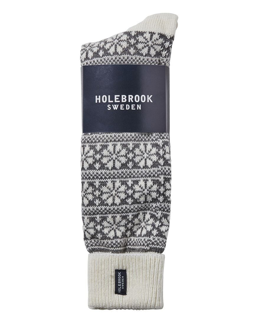 Holebrook Snowflake Raggsocka in Grey and White