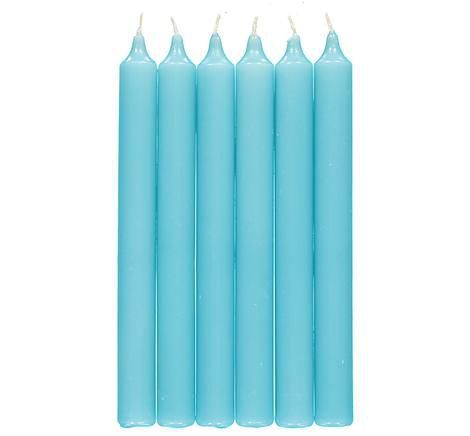 British Colour Standard- Turquoise Blue Dinner Candles 6 per pack