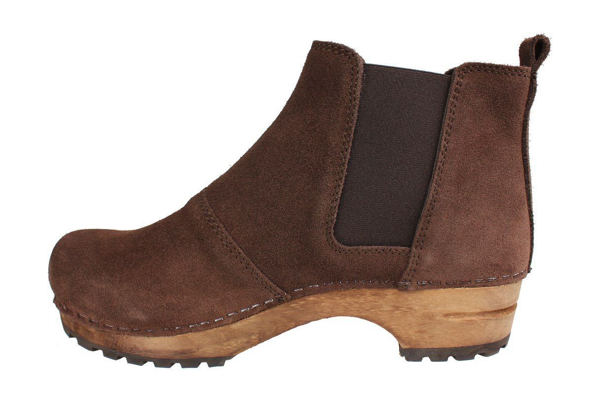 Lotta's Jo Clog Boot in Suede Leather in Black