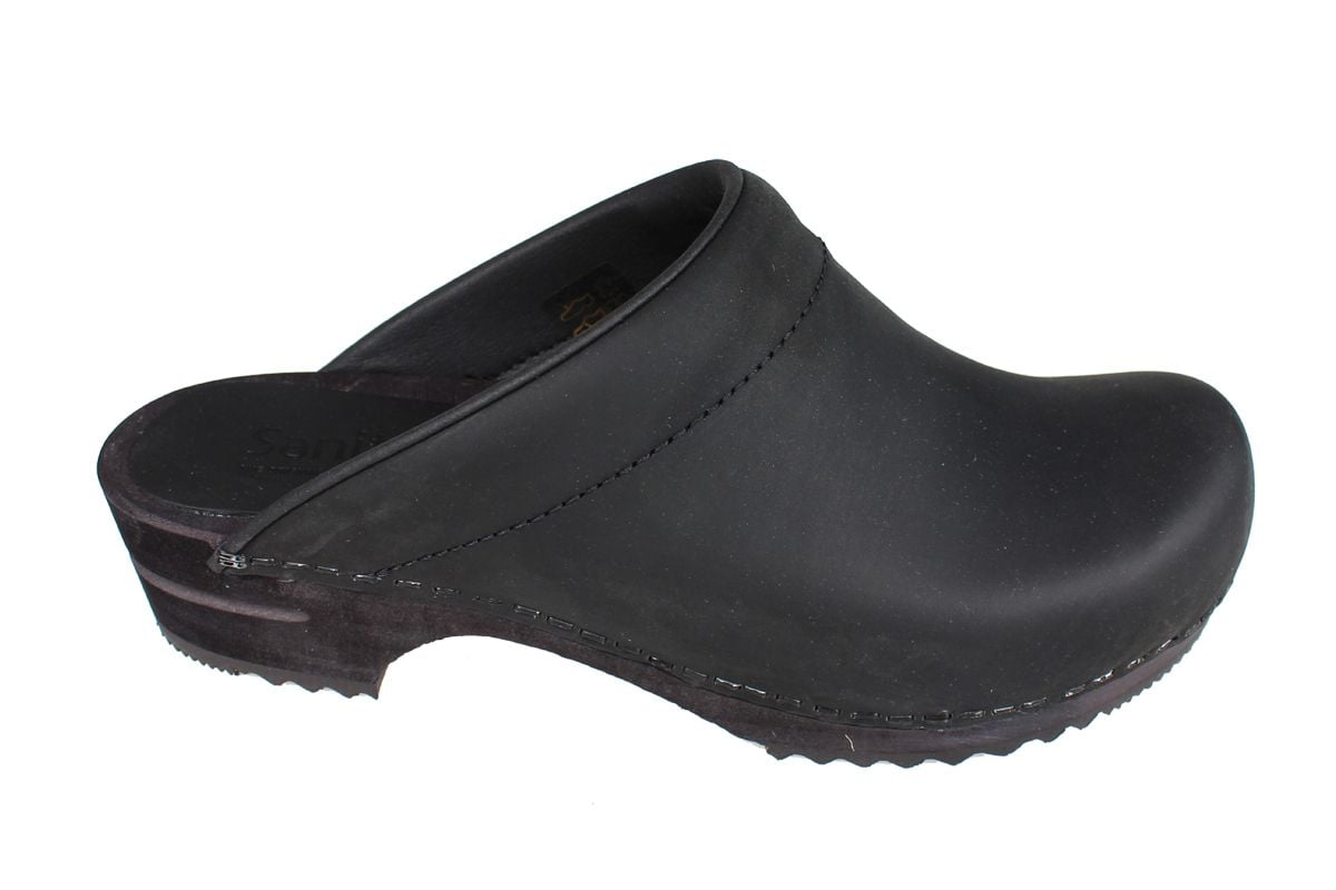 Sanita Chrissy Clogs in Black Oiled Leather