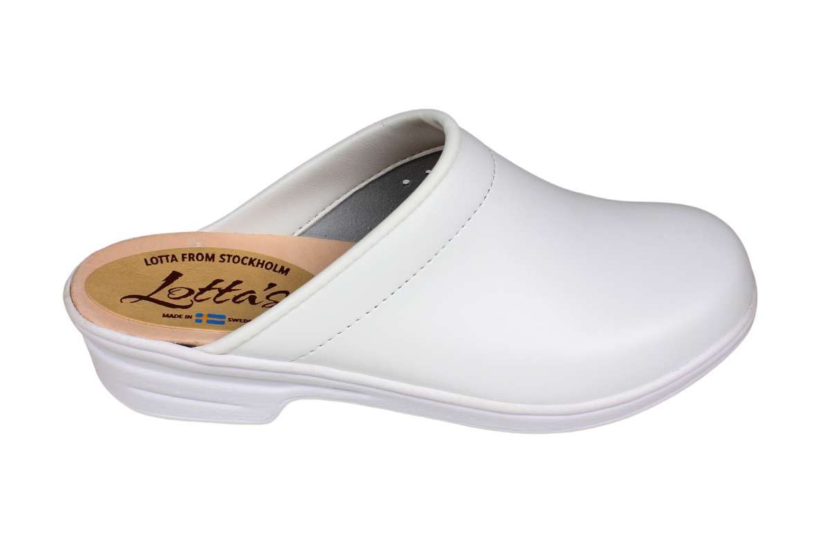 Classic white clogs for women with a soft sole by Lotta from Stockholm