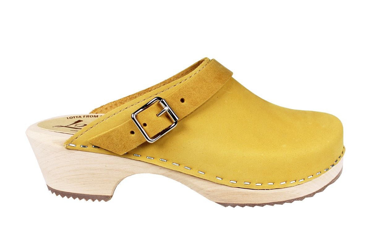 Classic Yellow Oiled Nubuck Clogs with Strap Seconds 