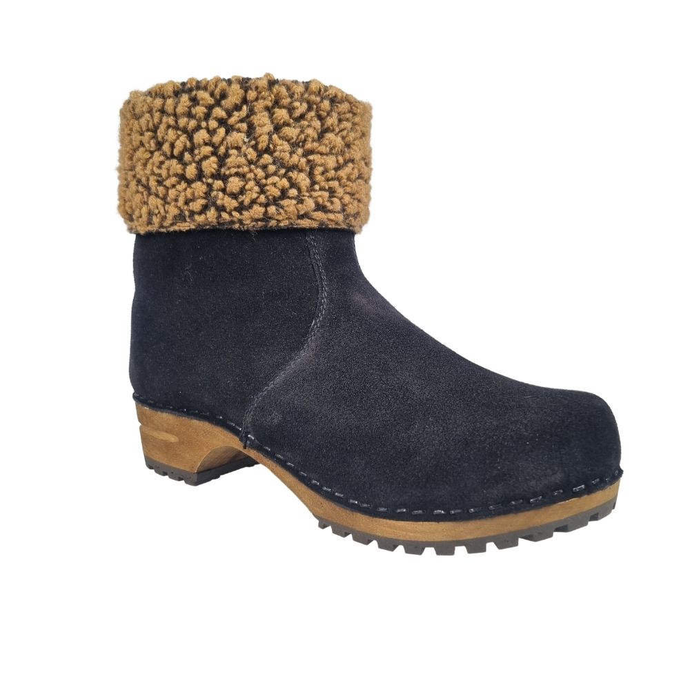 Sanita Solta Clog Boots in Black Suede with textile lining